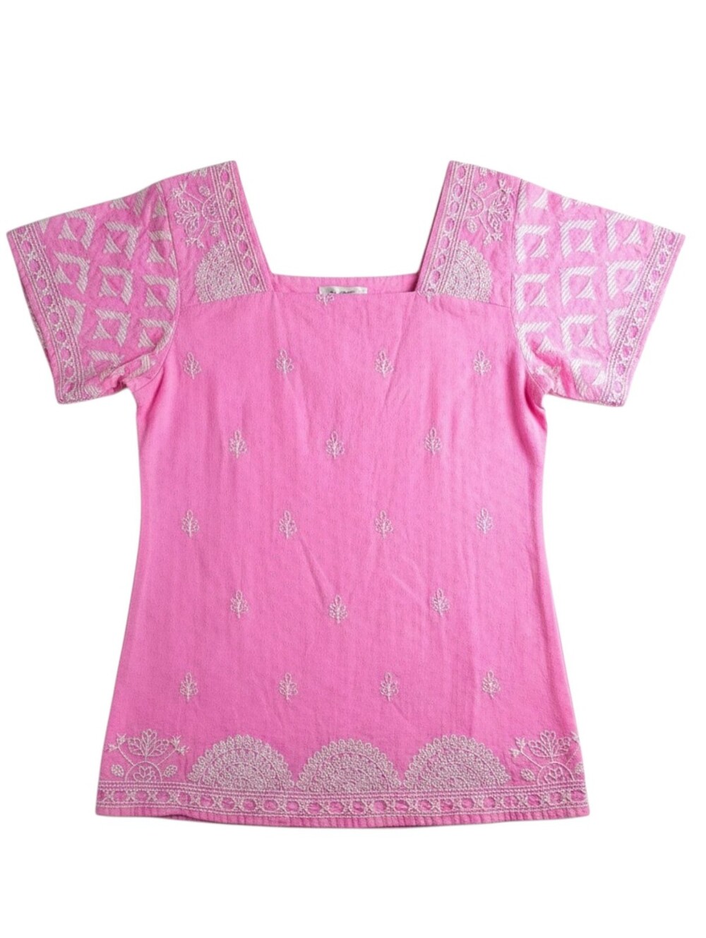 Forever That Girl Anthropologie Boho Pastel Embroidered Top Blouse In 6